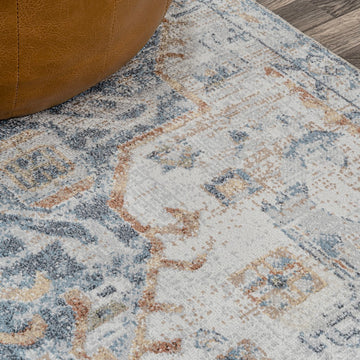 Shaemus Bohemian Medallion Low-Pile Machine-Washable Area Rug